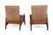 Mid-Century Teak and Leather Armchairs, 1960s, Set of 2 3