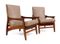 Mid-Century Sessel aus Teak und Leder, 1960er, 2er Set 1