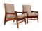 Mid-Century Teak and Leather Armchairs, 1960s, Set of 2 1