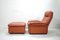 Vintage DS 49 Cognac Leather Lounge Chair & Ottoman from de Sede, Set of 2, Image 8