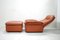 Vintage DS 49 Cognac Leather Lounge Chair & Ottoman from de Sede, Set of 2, Image 7