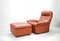 Vintage DS 49 Cognac Leather Lounge Chair & Ottoman from de Sede, Set of 2 3