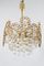 Gilt Brass Facet Cut Crystal Glass Chandelier from Palwa, 1970s, Image 9