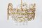 Kronleuchter aus vergoldetem Messing mit Anhängern aus Kristallglas mit Facettenschliff von Palwa, 1970er 11