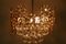 Lámpara de araña de latón dorado y cristal tallado de Palwa, años 70, Imagen 5