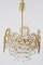 Gilt Brass Facet Cut Crystal Glass Chandelier from Palwa, 1970s, Image 7