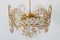 Gilt Brass Facet Cut Crystal Glass Chandelier from Palwa, 1970s 2