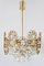 Gilt Brass Facet Cut Crystal Glass Chandelier from Palwa, 1970s 1