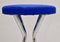 Chromed Barstools with Blue Faux Leather, 1950s, Set of 4 4