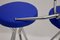 Chromed Barstools with Blue Faux Leather, 1950s, Set of 4, Image 9