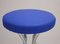 Chromed Barstools with Blue Faux Leather, 1950s, Set of 4 6