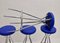 Chromed Barstools with Blue Faux Leather, 1950s, Set of 4, Image 7