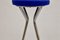 Chromed Metal Barstools with Blue Skai Seat, 1950s, Set of 2 6