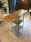 Mid-Century French Industrial Side Table with Drop Leaves 4