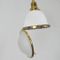 Antique Industrial Brass, Opaline & Frosted Glass Pendant 7
