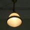 Antique Industrial Brass, Opaline & Frosted Glass Pendant 8
