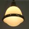 Antique Industrial Brass, Opaline & Frosted Glass Pendant 2