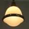Antique Industrial Brass, Opaline & Frosted Glass Pendant, Image 2