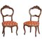 Antique Louis Philippe Italian Walnut Side Chairs, Set of 2 8