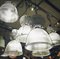 Lámpara de loft industrial vintage de vidrio y metal de Holophane, años 80, Imagen 9