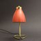 Lampe de Bureau Mid-Century Rouge en Laiton, France, 1950s 10