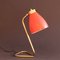 Lampe de Bureau Mid-Century Rouge en Laiton, France, 1950s 11