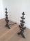 Late 19th-Century Wrought Iron Andirons, Set of 2 3