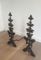 Late 19th-Century Wrought Iron Andirons, Set of 2, Image 2