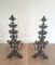 Late 19th-Century Wrought Iron Andirons, Set of 2, Image 1