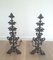 Late 19th-Century Wrought Iron Andirons, Set of 2 16