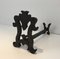 Wrought and Cast Iron Andirons, 1940s, Set of 2, Image 5