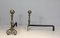 18th Century Bronze and Iron Andirons, Set of 2 2