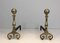 18th Century Bronze and Iron Andirons, Set of 2 1