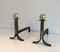 Modernist Steel, Iron, and Brass Andirons, 1940s, Set of 2 8