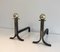 Modernist Steel, Iron, and Brass Andirons, 1940s, Set of 2, Image 8