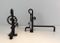 Arts & Crafts Wrought Iron and Brass Andirons, 1900s, Set of 2, Image 3
