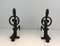 Arts & Crafts Wrought Iron and Brass Andirons, 1900s, Set of 2 13