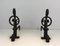 Arts & Crafts Wrought Iron and Brass Andirons, 1900s, Set of 2, Image 13