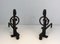 Arts & Crafts Wrought Iron and Brass Andirons, 1900s, Set of 2 12