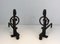 Arts & Crafts Wrought Iron and Brass Andirons, 1900s, Set of 2, Image 12