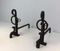 Arts & Crafts Wrought Iron and Brass Andirons, 1900s, Set of 2 4