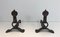 Modernist Wrought Iron Andirons, 1940s, Set of 2 4