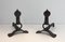 Modernist Wrought Iron Andirons, 1940s, Set of 2, Image 3