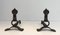 Modernist Wrought Iron Andirons, 1940s, Set of 2 1