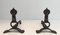 Modernist Wrought Iron Andirons, 1940s, Set of 2 2