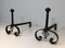 18th Century Wrought Iron Andirons, Set of 2 2