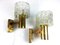 Glass and Brass Wall Sconces by Carl Fagerlund for Orrefors, 1960s, Set of 2 1