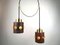 Mid-Century Glass Hanging Pendant Light with Brass Suspension by Nanny Still 1