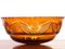 Vintage Bohemian Amber Cut Glass Bowl 9