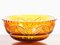 Vintage Bohemian Amber Cut Glass Bowl 3